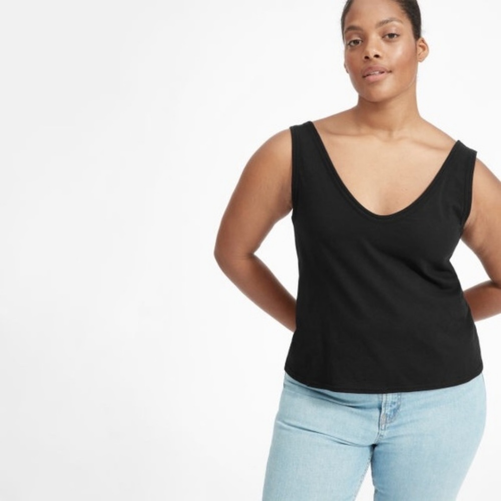 The Cotton Double V Tank - Everlane